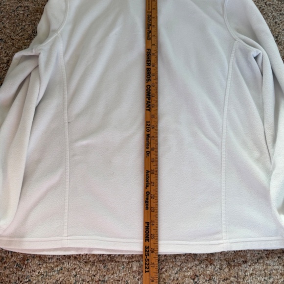 White Eddie Bauer fleece quarter-zip pullover - Picture 2 of 5